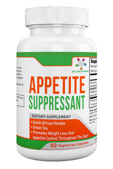 Appetite Suppressant 60 Capsules - S. African Hoodia and Green Tea Extract Control Appetite, Increase Energy and Promote Weight Loss Made in USA