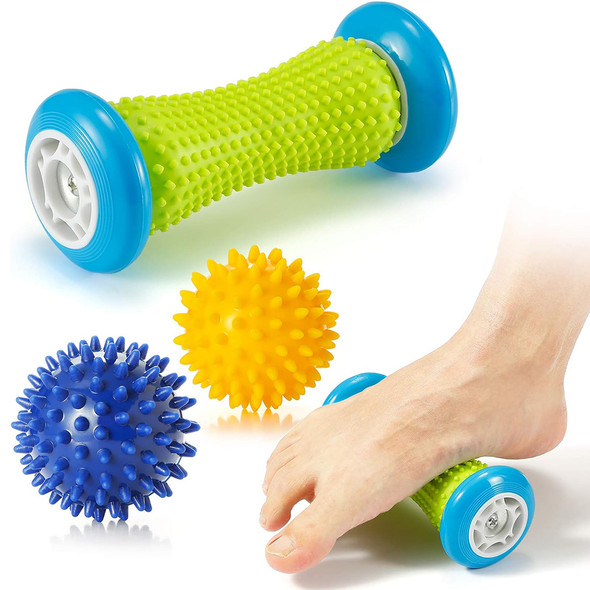 Foot Massage Roller Spiky Balls Fascia Ball For Hand Leg Back Pain Therapy Deep Tissue Trigger Point Recovery Muscle Relaxation One Set