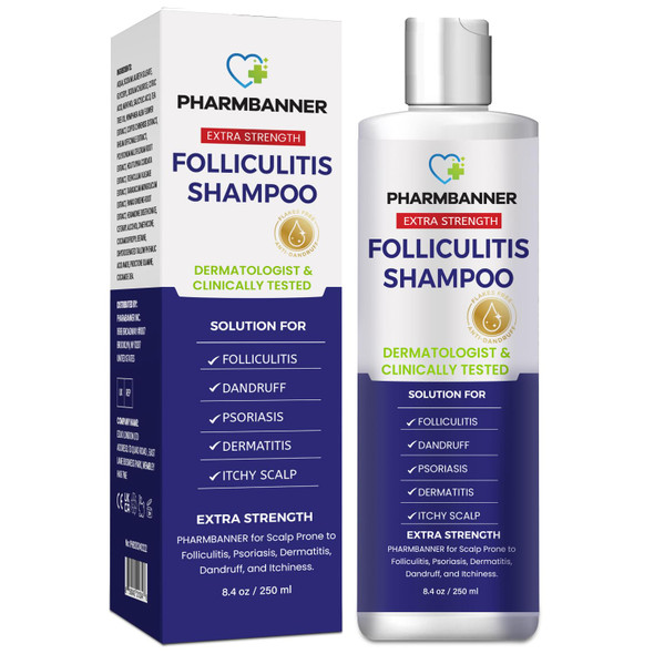 PHARMBANNER Anti Fungal Shampoo for Folliculitis Seborrheic Dermatitis Scalp Psoriasis  Relieves Itchy and  Dry Scalp