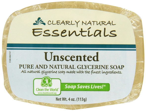 Clearly Natural Glycerin Bar Soap Unscented4 Ounce (Pack of 6)