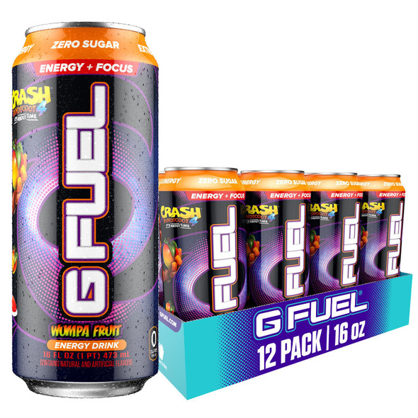 G Fuel Energy Drink, Pomelo White Peach, Sugar Free Beverage with 300mg Caffeine, Daily Energy Boost with Focus Amino, Vitamin + Antioxidants, 16 oz Cans Sage Mode, 12-Pack