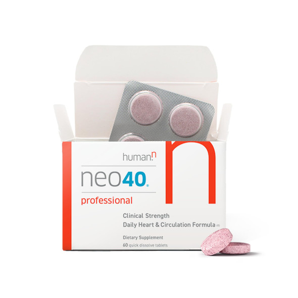 HumanN Neo40 Professional - Daily Heart & Circulation Support - Methylfolate Beet Root Powder Hawthorn Berry L-citrulline - 60 Dissolvable Tablets