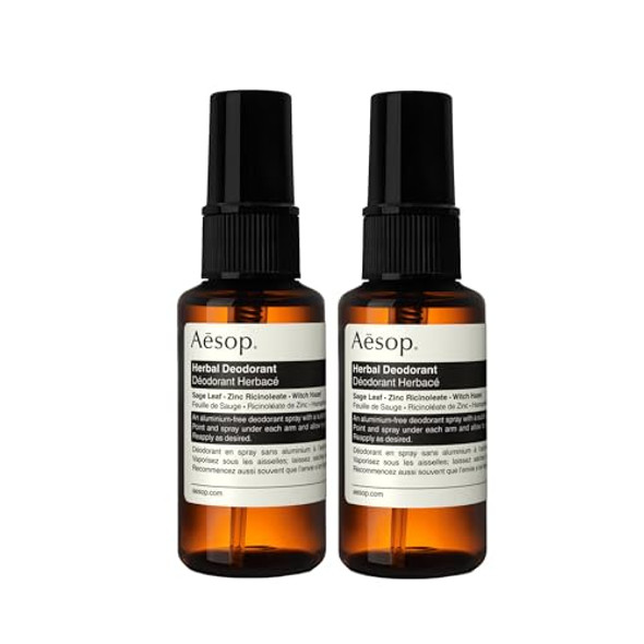 Aesop Herbal Deodorant Roll On Alcohol & Aluminum Reduces + Masks Underarm Odor Sage Leaf Zinc Ricinoleate Wasabi Extract 1.7 Oz / 50Ml