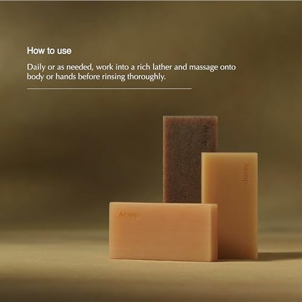 Aesop Bar Soap Trio Formulated With Botanical Oils To Cleanse Exfoliant And Nourish Suitable For All Skin Type For Men & Women 5.2 Oz (Pack Of 3)