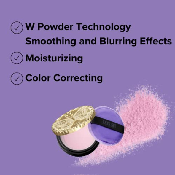 Anna Sui - Mini Refill - Loose Face Powder - Blurring Effect And Brightening - Covering Of Large Pores - Flowless Soft Focus Finish - 200 - Purple - 0.21 Oz