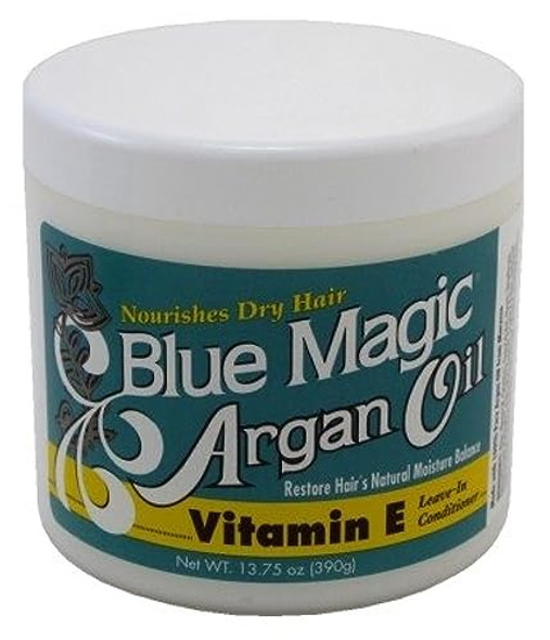 Blue Magic Argan Oil & Vitamin-E Leave-In 13.75 Ounce Jar (406.6Ml) (3 Pack)