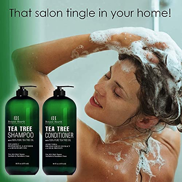 Botanic Hearth Tea Tree Shampoo Conditioner & 16 Oz Shampoo Bundle