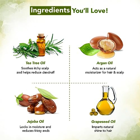 Botanic Hearth 100% Pure Tea Tree Oil For Hair Growth (6.7 Fl Oz -Pack Of 2) With Jojoba & Grapeseed Oils Hair Oil Repairs Dry Damaged Hair Strengthening Healthier Hair- Hair Tonic