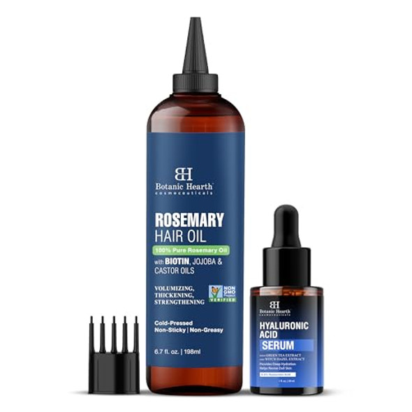 Botanic Hearth 0.5% Hyaluronic Acid Face Serum And Rosemary Hair Oil 6.7 Fl Oz