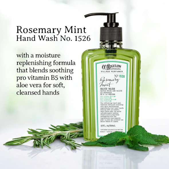 C. O. Bigelow Rosemary Mint Hand Wash Village Perfumer Liquid Hand Soap With Aloe Vera & B5 10 Fl Oz