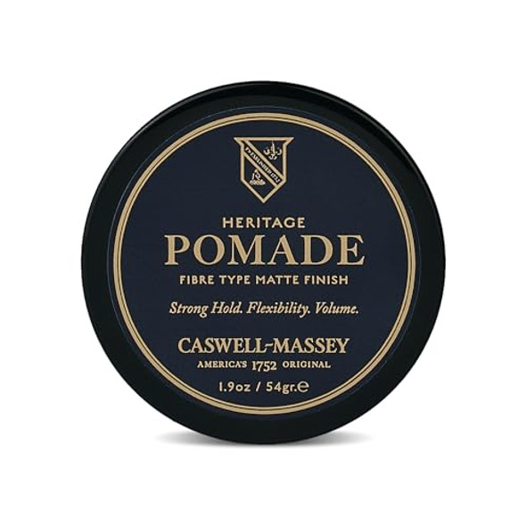 Caswell-Massey Fiber-Style Hair Pomade Matte Finish Hair Styling For All Hair Types Strong Hold With Flexibility & Provides Volume For Men Light Cedar Scent & Low-Shine 1.9 Oz