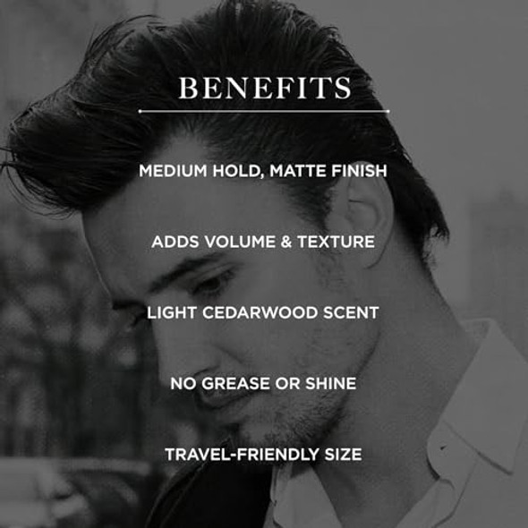 Caswell-Massey Fiber-Style Hair Pomade Matte Finish Hair Styling For All Hair Types Strong Hold With Flexibility & Provides Volume For Men Light Cedar Scent & Low-Shine 1.9 Oz