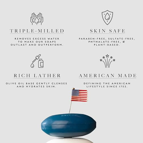Caswell-Massey Port & Jockey Club Soap Bar Bundle Men’S Triple-Milled Soaps Marine & Classic Scents Plant-Based Essential Oils Made In Usa 2 Bars 5.8 Oz Each
