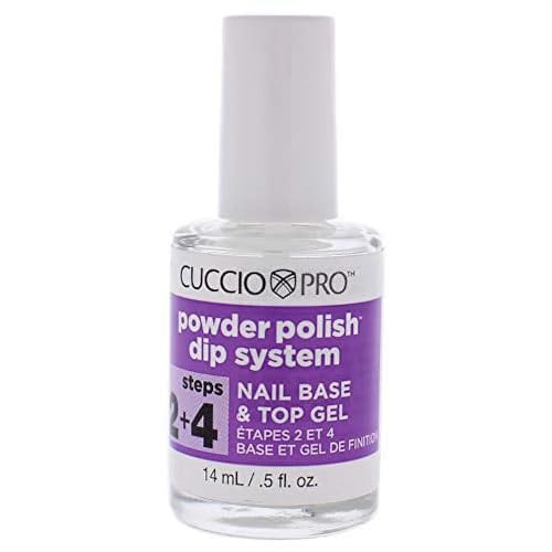 Cuccio Powder Polish Dip System Steps 2 & 4 Nail Base & Top Gel + Step 3 Layering Gel Duo Set – 0.5 Oz Each – Professional Nail Dipping System For Long-Lasting High-Gloss Finish