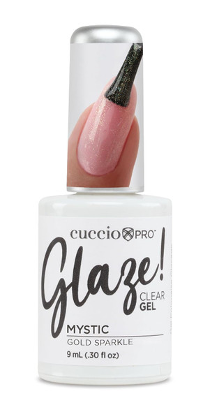 Cuccio Pro Glaze Gel Nail Polish Topper Moon Beam (Pink Iridescent Shimmer) 12- Led/Uv Soak-Off Glitter Top Coat 0.50 Oz
