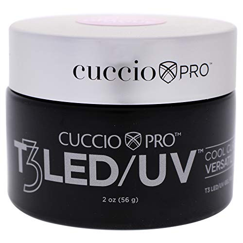 Cuccio Pro T3 Led/Uv Cool Cure Versatility Gel - Controlled Levelling - Incredibly Flexible - Strong Adhesion - Thick Viscosity - Fast Application - Quick Cure - Opaque Petal Pink - 2 Oz Nail Gel