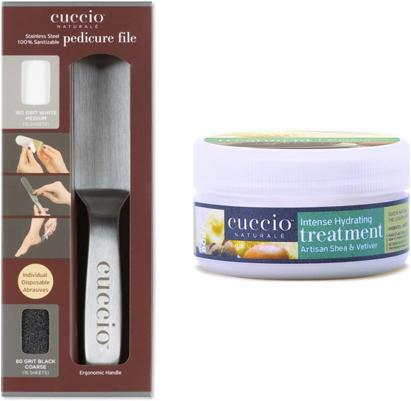 Cuccio Pro Pedicure File Refills – 180 Grit White Disposable Sheets – Water-Resistant And Hygienic – Compatible With Stainless Steel Pedicure File – Pack Of 50