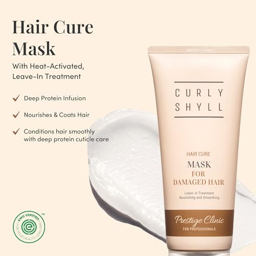 Curlyshyll Hair Cure Mask For Damaged Hair Leave-In Protein Treatment Heat Care + Strengthening No-Rinse Formula 200Ml