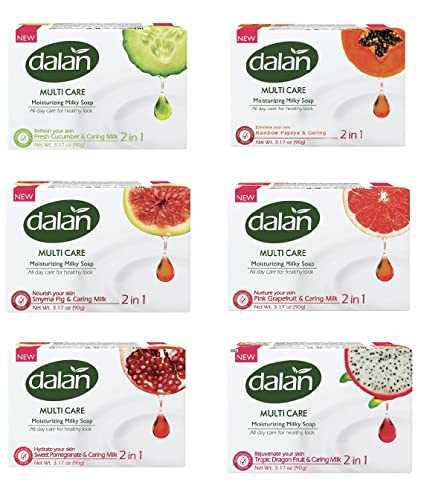Dalan Multi Care Moisturizing Soap 2 In 1 (Pink Grapefruit & Caring Milk 6 Pack)