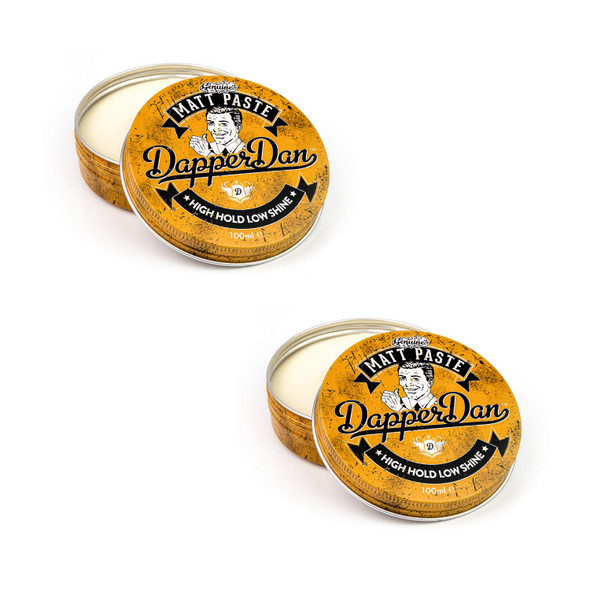 Dapper Dan Matt Paste High Hold Low Shine Hair Paste For Men Versatile Hair Product With Flexible Hold For All Styles Vintage Cologne Fragrance 2 X 3.38 Fl Oz