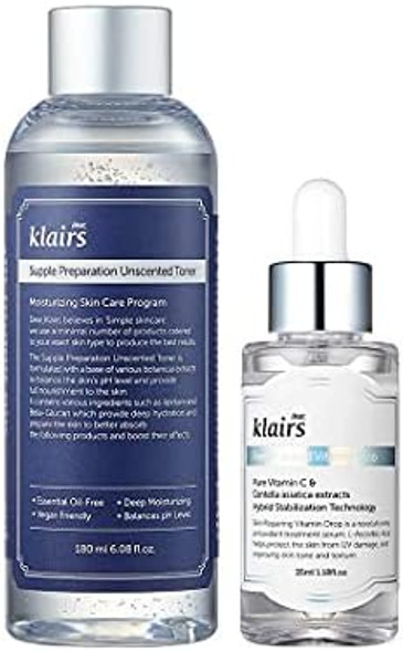 Dearklairs Klairs Best & Basic Set With Unscented Toner Vitamin Drop Hydration A Perfect Simple Skincare Routine