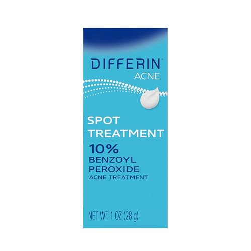 Differin Acne Spot Treatment With 10% Benzoyl Peroxide Maximum Strength Otc Acne Treatment Fast Acting Spot Treatment For Face 1 Oz
