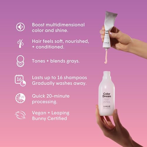 Dphue Color Dream Golden Blonde - Ammonia- Demi-Permanent Hair Color - Lasts 16 Washes - Boosts Shine - Cruelty Paraben Sulfate Leaping Bunny - 4 Oz