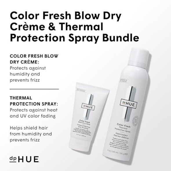 Dphue Color Fresh Blow Dry Creme (5 Oz) + Color Fresh Thermal Protection Spray (5 Oz) - For All Hair Types - Color Safe