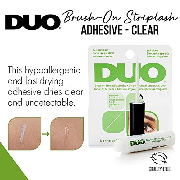 Duo Brush-On Lash Adhesive With Vitamins A C & E Clear 0.18 Oz 2-Pack