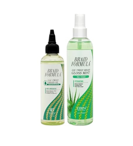 Ebin York Locs Hair Products: Loc Twist & Braid Oil Chamomile 4 Oz Bundle With Hair Oil For Locs Gloss Mist 8 Oz Aloe Hydrating Anti-Breakage Scalp Care & Shine – Set (2 Items)
