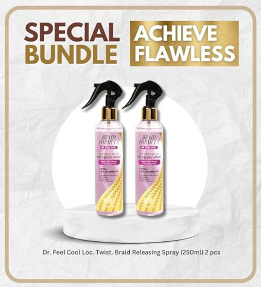Ebin York Braid Spray – 2X Dr. Feel Cool Loc Twist Braid Releasing Spray 250Ml With Apple Cider Vinegar & Rosemary Mint Scalp Refreshing Formula Bundle – Set (2 Items)