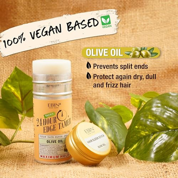 Ebin York 24 Hour Edge Tamer Vegan Hair Sleek Stick Unscented Maximum Hold