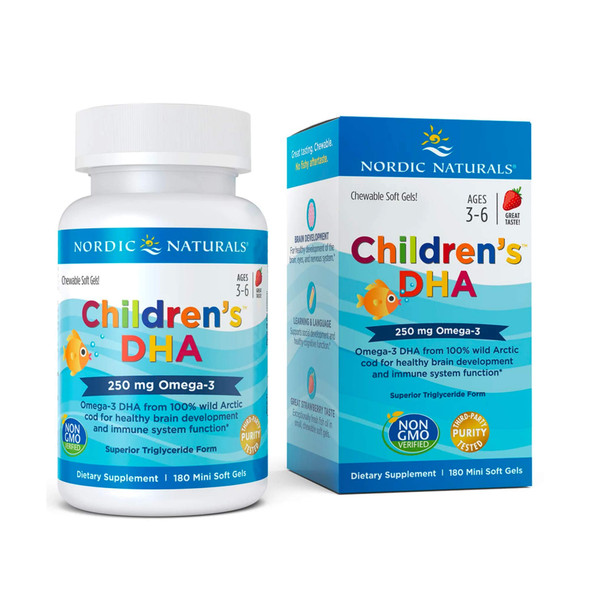 Nordic Naturals Children's Dha 250 Mg - Strawberry 180 Chewable Soft Gels