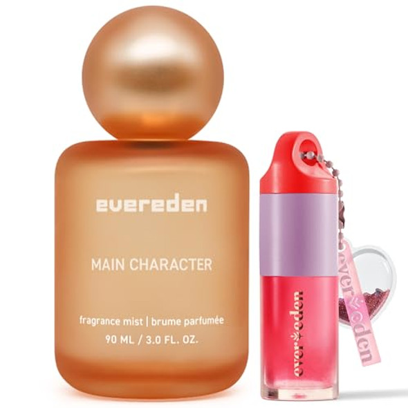 Evereden Main Character Fragrance Hair And Body Mist & Ruby Red Non Toxic Lip Gloss Set: Amplify Your Self-Expression - Non Toxic Kids Makeup & Collectible Hair And Body Spray For Teen Girls