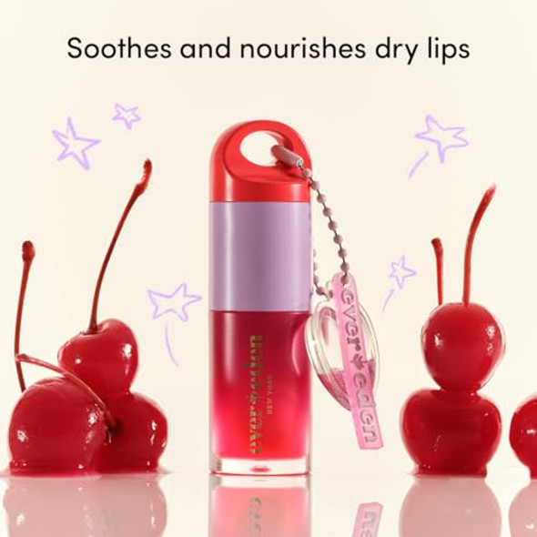 Evereden Kids Tinted Non Toxic Lip Gloss Kit: Ruby Red & Sakura Pink - Vegan Makeup Kit For Girls - Hydrating Lip Gloss With Cherry Peach & Cranberry Oils