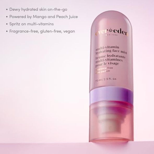 Evereden Happy Face Duo Barbie Edition & Multi-Vitamin Hydrating Mist Set: Multi-Vitamin Kids Face Wash & Cream Preppy Skincare Spray & Barbie Bundle - Gentle Clean & Vegan