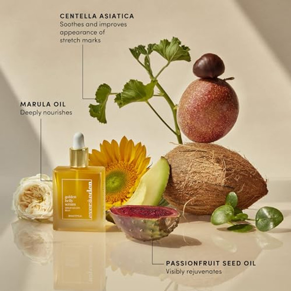 Evereden Soothing Belly Mask - 2Nd/3Rd Trimester Size 1 Pack & Golden Belly Serum 1.7 Fl Oz 2 Item Bundle Set Clean Pregnancy Skincare