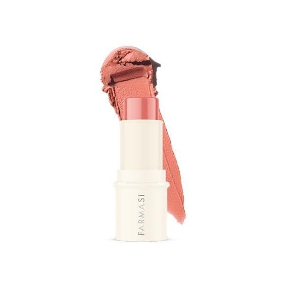 Farmasi Blush Stick Vibrant & Bold – Vitamin E-Enriched Dermatologically Tested Matte Finish For Lips & Cheeks 0.14 Oz / 4 G Play