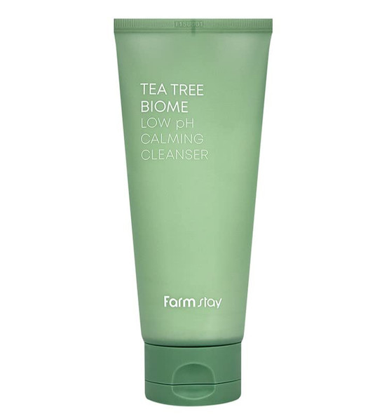 Farmstay Tea Tree Biome Low Ph Calming Cleanser - Daily Facial Cleanser For Sensitive Skin Korean Skin Care Hydrating And Soothing Face Skin Acne Cleansing Foam Gentle Facial Cleanser For