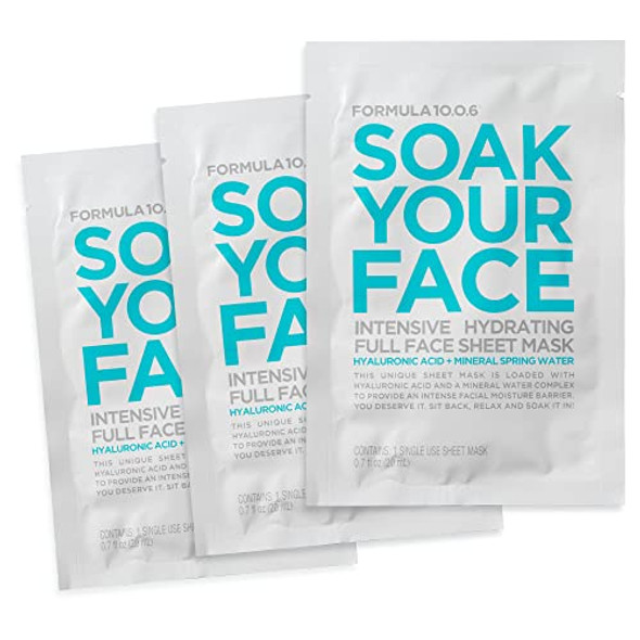 Formula 10.0.6 - Soak Your Face Intensive Hydrating Sheet Mask 3 Clothe Masks