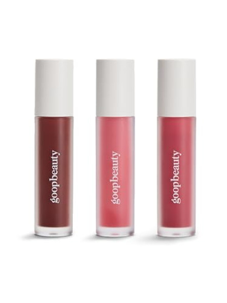 Goop Beauty Hydra-Barrier Gel Gloss Set Of 3 Hydrating Lip Gloss To Moisturize & Plump Lips Hyaluronic Acid & Vitamin E Glaze Blossom And Spice 0.13 Oz Each