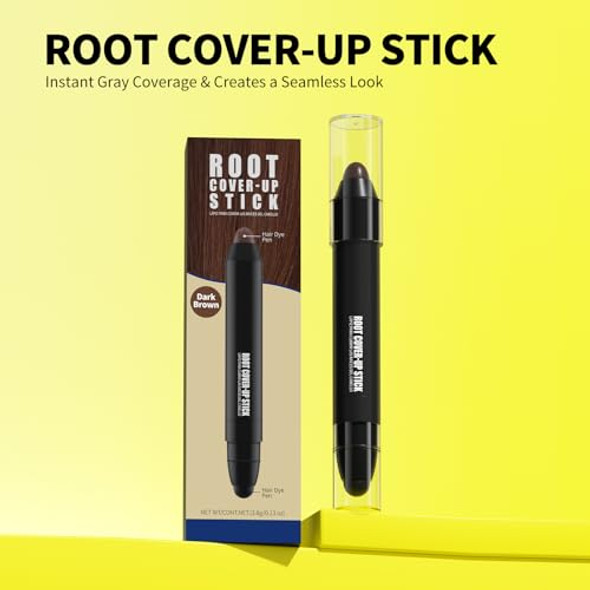 Gowwim Root Touch Up Stick Instant Gray Hair Cover Up Root Concealer Stick For Women & Men Black
