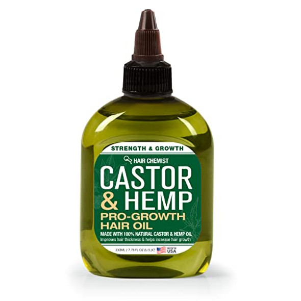 Hair Chemist Castor And Hemp Pro-Growth Hair Oil 7.1 Oz. - Natural Hair Oil Blend For Hair Growth