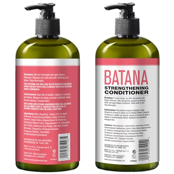 Hair Chemist Batana Strengthening Shampoo & Conditioner 33.8 Oz. (2-Pc Set) - Batana Shampoo And Conditioner For Hair Growth Thickening And Strength