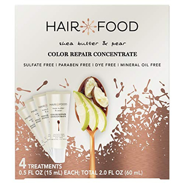 Hair Food Color Repair Concentrate Repair Damage And Prevent Fade Shea Butter And Pear Paraben & Dye Pack Of 4 0.5 Oz Each
