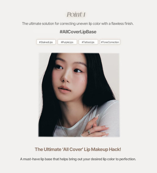 Heart Percent Dote On Mood All Cover Lip Base Comfortable & Flawless Lip Tone & Texture Correction W/Lightweight Texture #09. Soft Gray