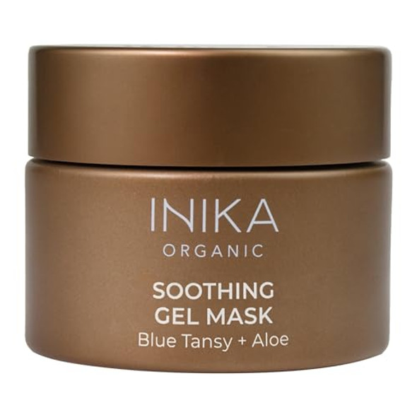 Inika Organic Soothing Gel Mask Instantly Calm Luxurious Cooling & Repairs Damaged Skin Vegan Sensitive Ingredients. 50Ml