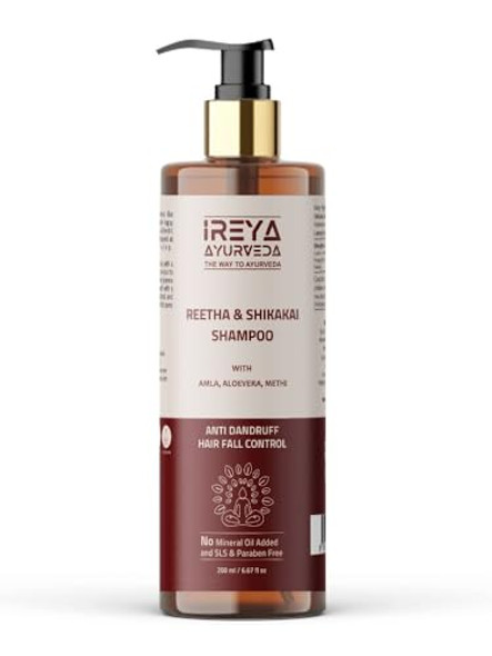 Ireya Ayurveda Reetha Shikakai Shampoo With Amla Bhringraj & Methi - 200Ml Herbal Hair Shampoo For Deep Cleaning Shampoo
