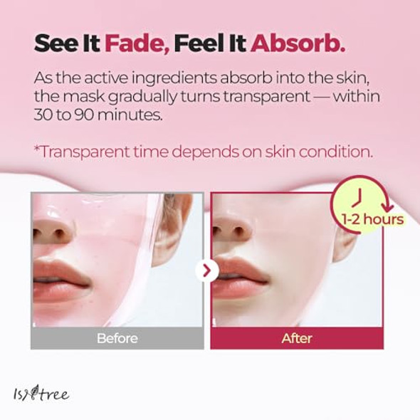 Isntree Plum Peptide Plumping Gel Mask 30G X 4 Sheets Korean Skincare Cooling Gel Mask For Hydration & Firming Peptides + Plum Extract