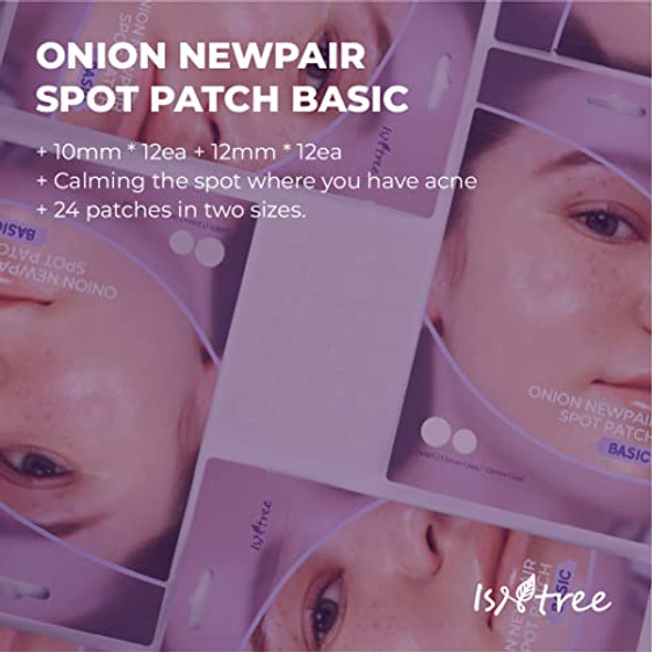 Isntree Onion Pair Pimple Patch Basic (24 Patches) Patches In 2 Sizes Blemish Care Spot Care Water-Resistant For Daily Use